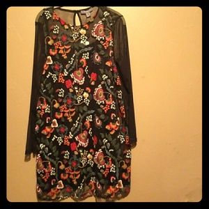 Net full embrodeiry dress